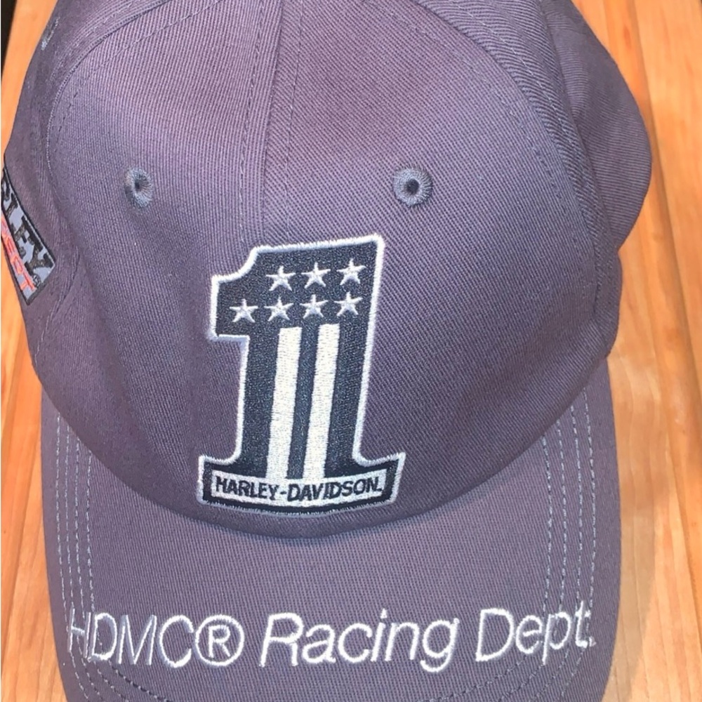 Harley-Davidson Motorcycles Gray #1 HDMC Racing Dept Woven Hat ~ NWOT